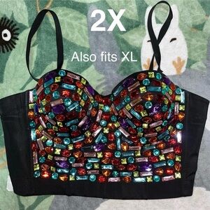 Colorful Bejeweled Women's Top